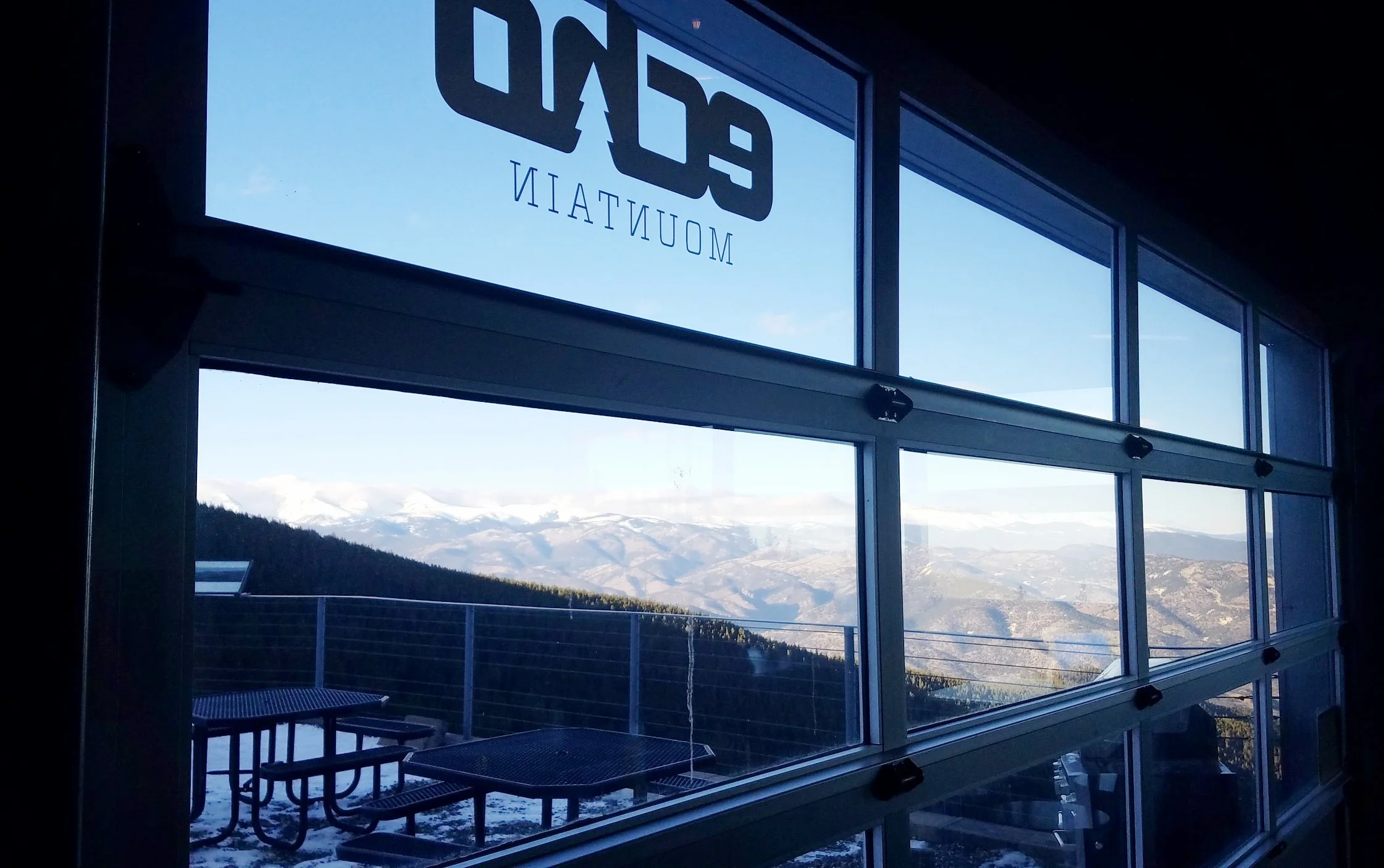 The view from inside Brothers’ Grille at Echo Mountain