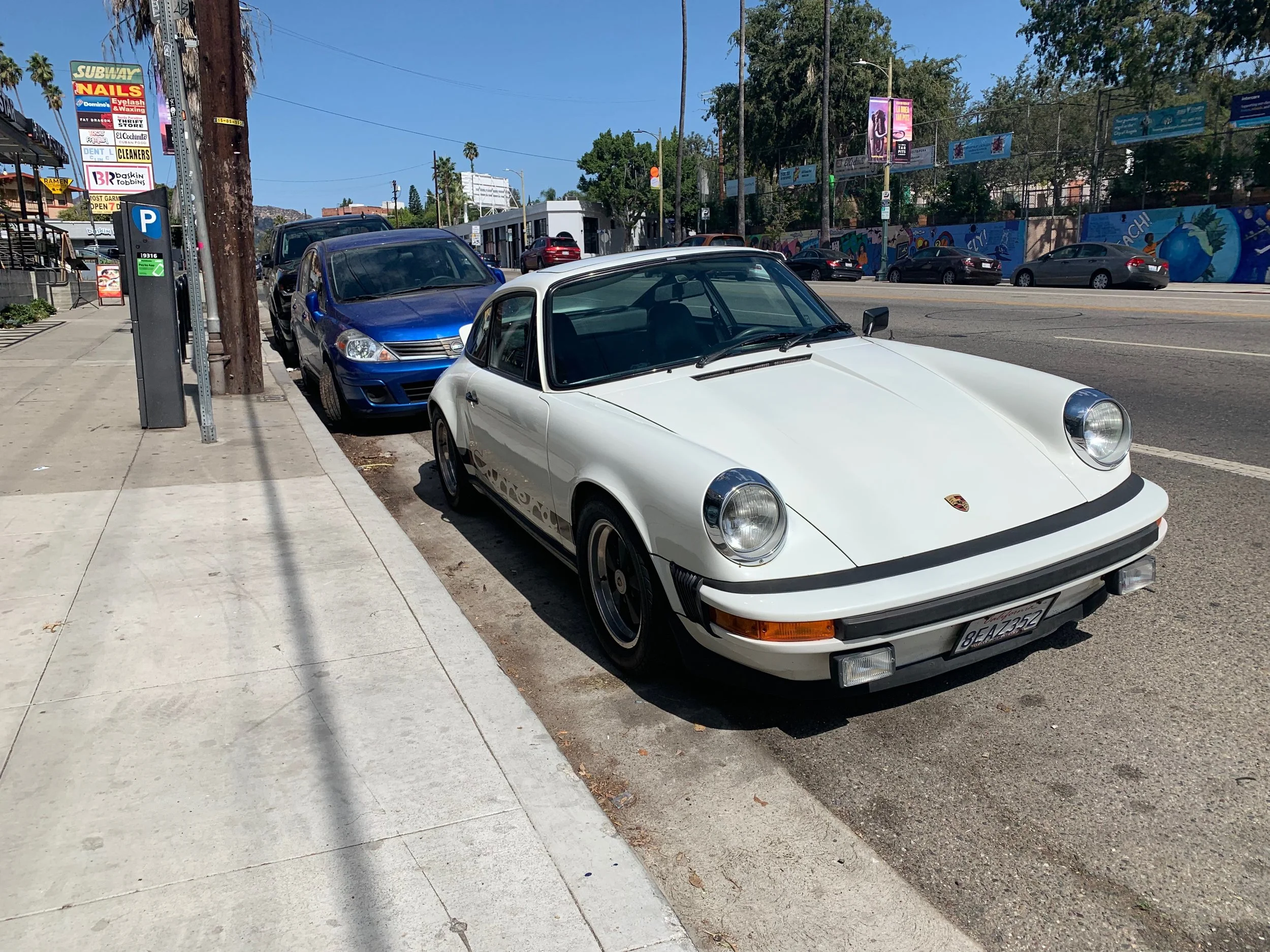 Throughout the morning, we spotted a handful of classic cars parked along Sunset, including this Porsche 911 (model years: 1964-1989).