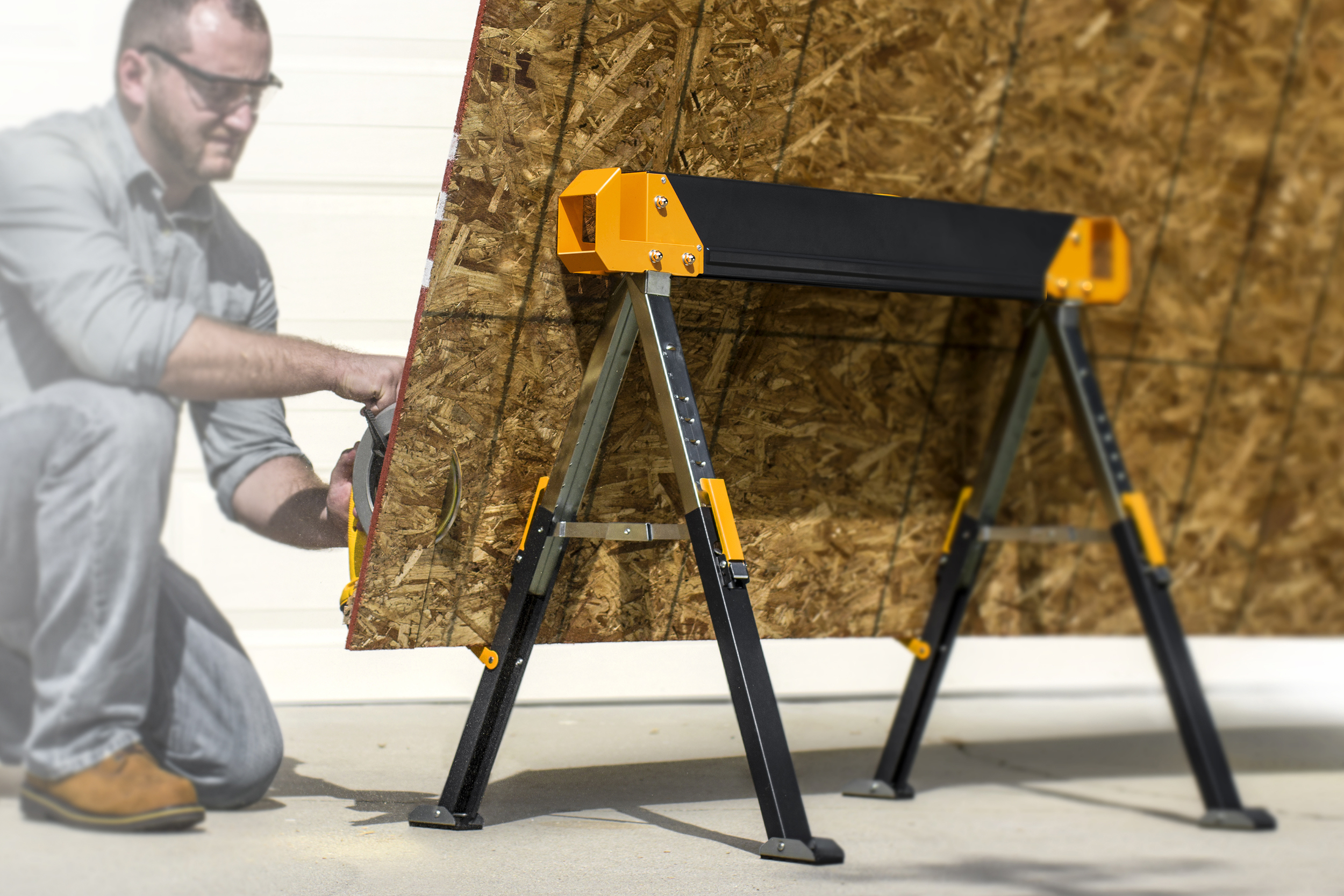 TOUGHBUILT TB-C650 Sawhorse and Jobsite Table Black/Yellow for sale online 