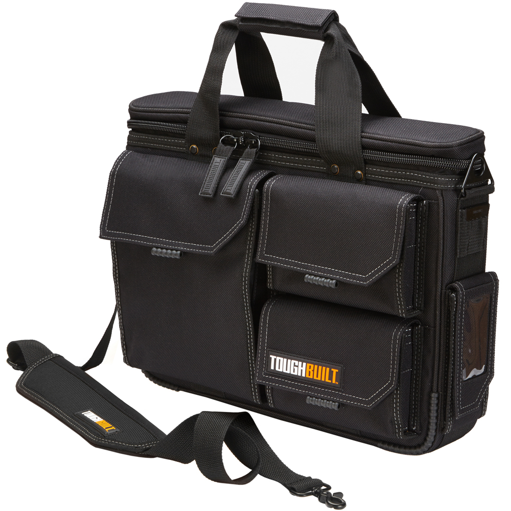Medium Quick Access Laptop Tool Bag with Shoulder Strap in Black Medium Quick Access Laptop Tool Bag with Shoulder Strap in Black