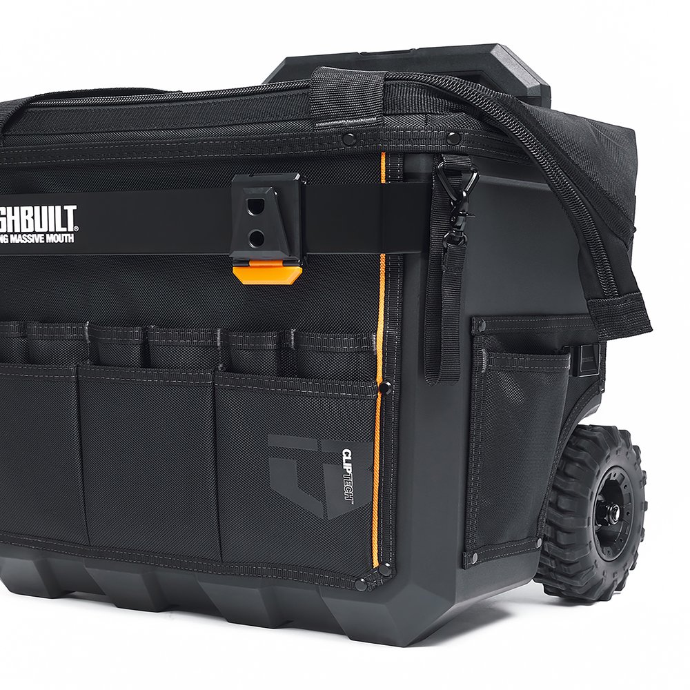 TOUGHBUILT Massive Mouth Hard Bottom XL Black Polyester 18-in Zippered  Rolling Tool Bag in the Tool Bags department at