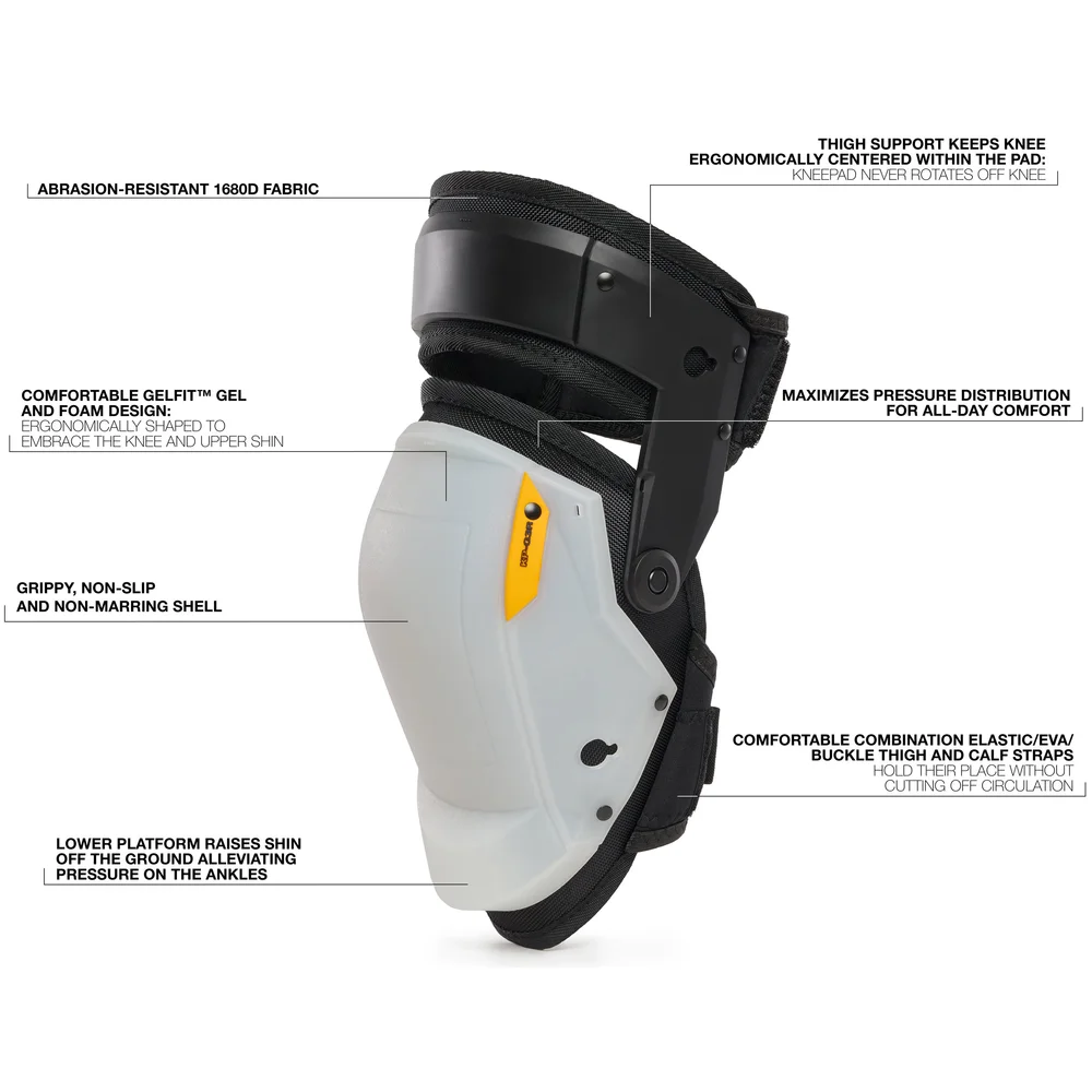 ToughBuilt genouillères à bascule mousse FoamFit à coque rigide TB-KP-201R