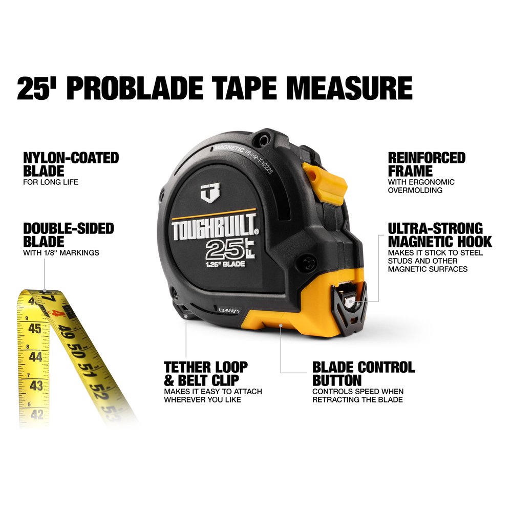 25' ProBlade™ Tape Measure — TOUGHBUILT