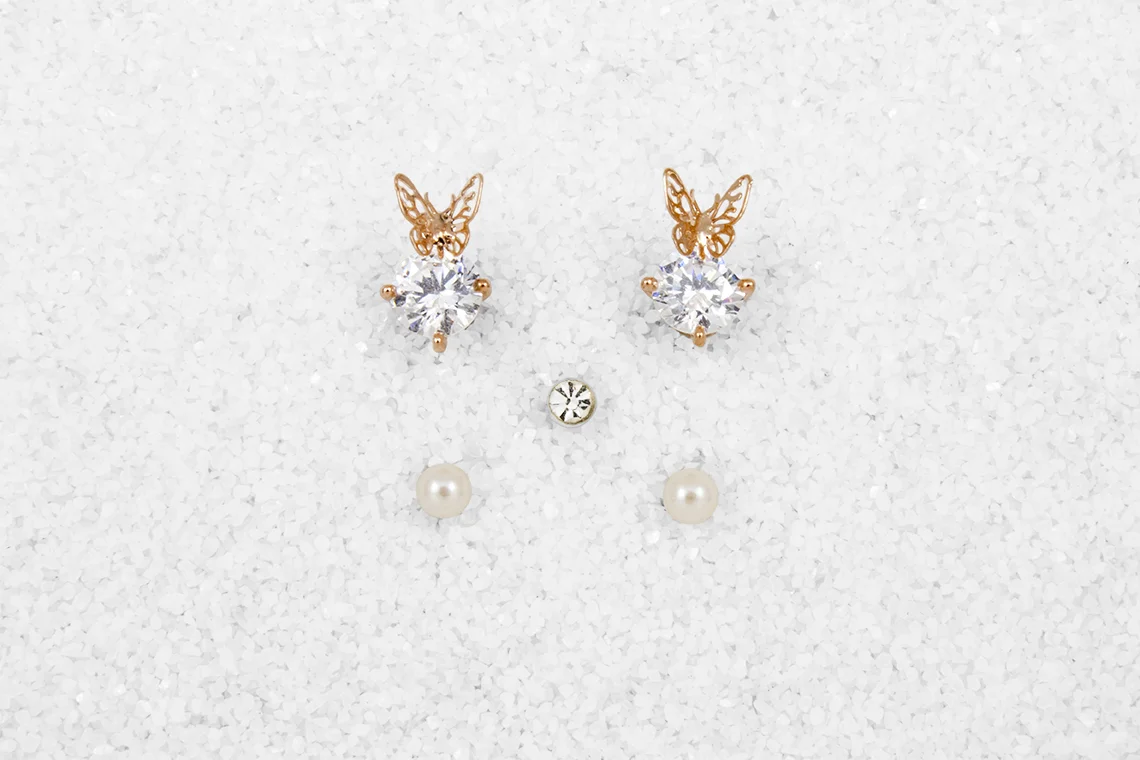 Cubic Zirconia with Butterfly  Earrings