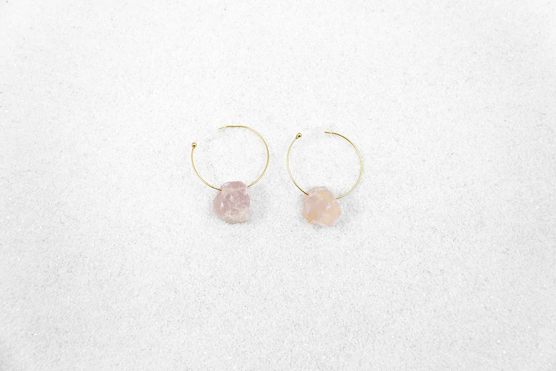 Hoop with Natural Gemstone Earrings