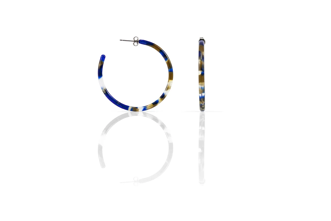 Tortoiseshell Style Hoop Earrings