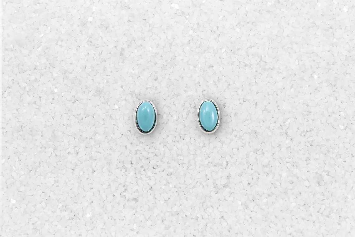 Oval Turquoise Stud Earrings
