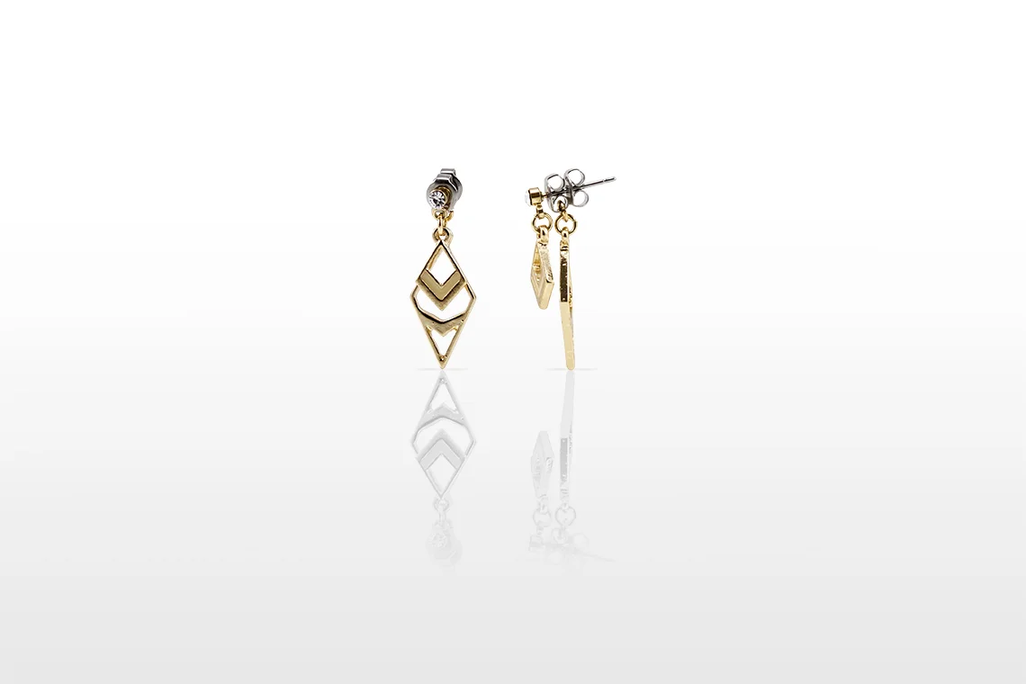 2Way Diamond Shape Earrings