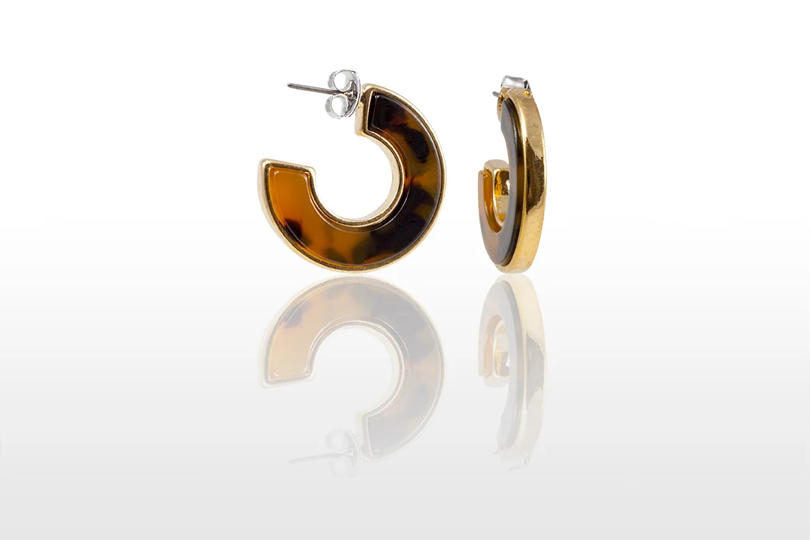 Amber Hoop Earrings