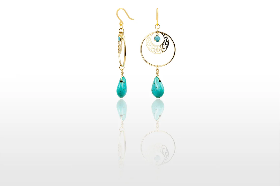 Indian Style Turquoise Drop Earrings