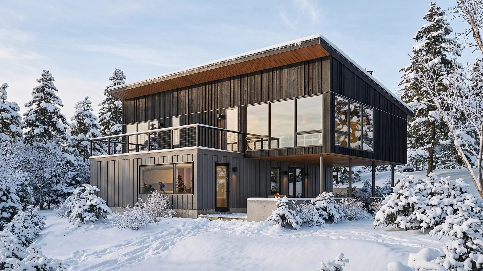 Placid — Modern Mountain House in Winter, Lake Placid NY