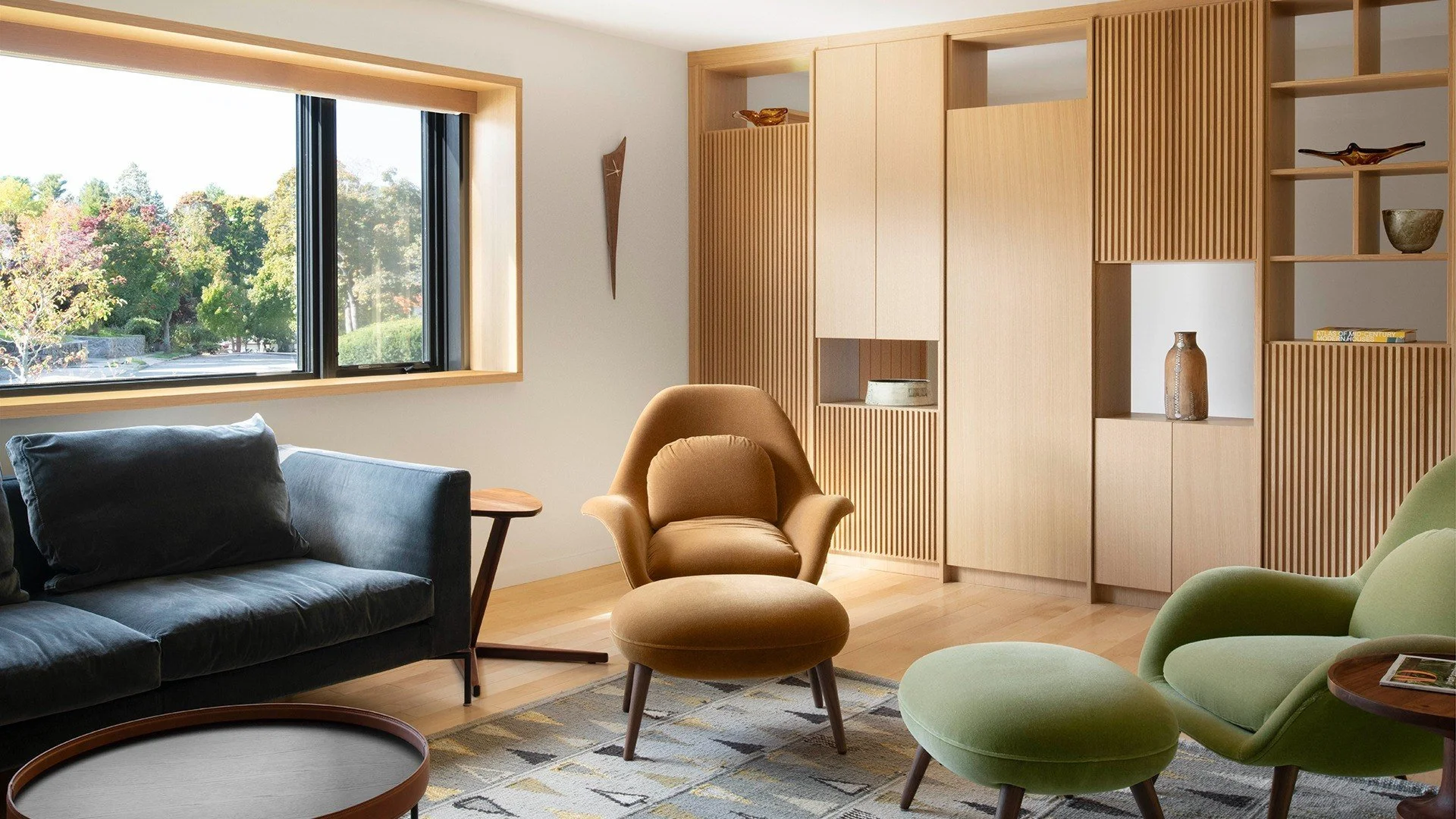 Mossdale — Midcentury Modern Living Room, Jamaica Plain