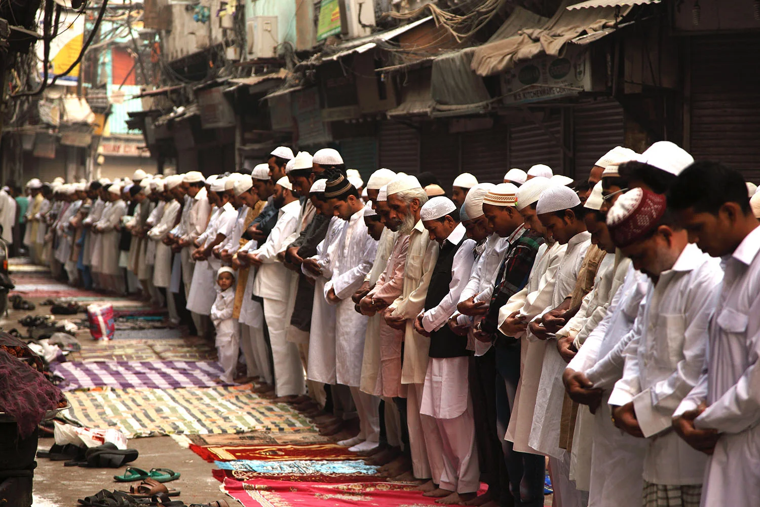 Prayers in the streets of Old Delhi