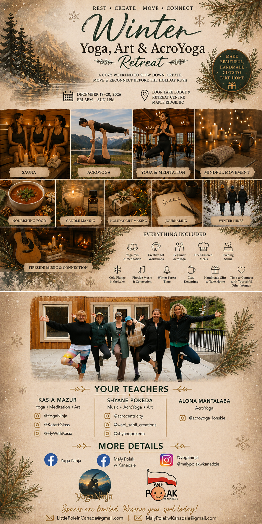 Winter Yoga, Art &amp; Acroyoga Retreat | December 18-20, 2026