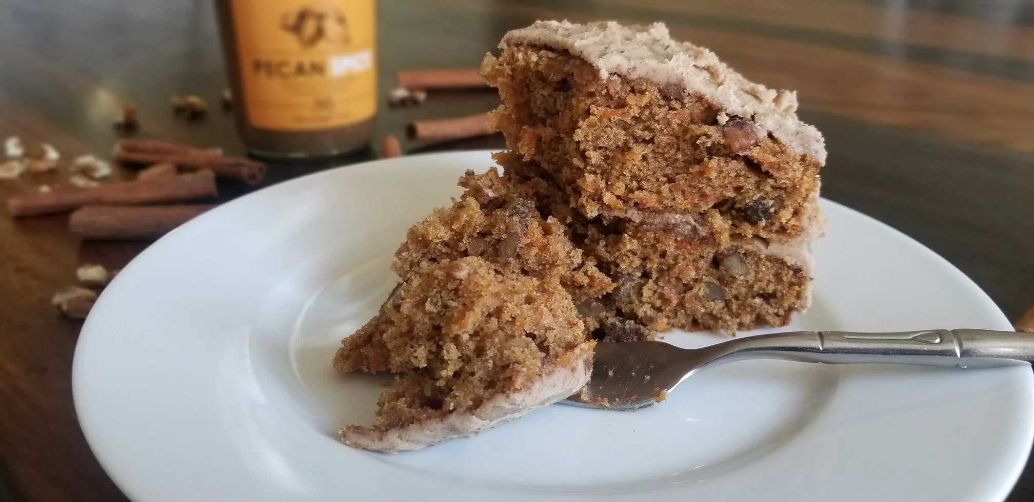 Settle down with a freshly made slice of homemade carrot cake with maple frosting on top. It’s just waiting for you to enjoy!