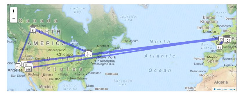 The Geocoin here has made trips around North America as well as visited Europe twice now!