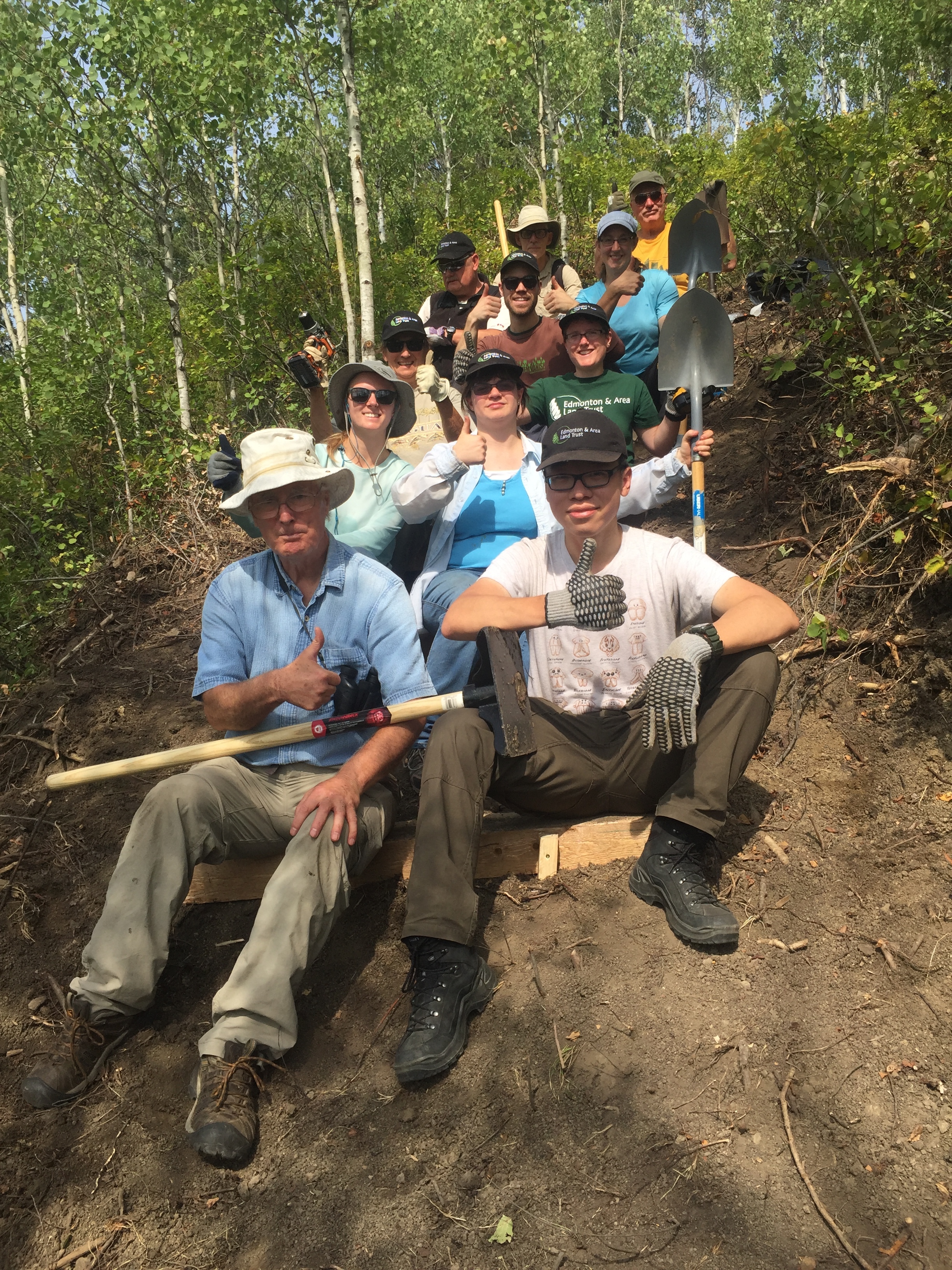 Volunteers installed 30 stairs at Coates to make the trail more safe to walk