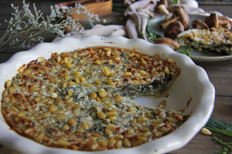 Stinging Nettle and Mushroom Pie