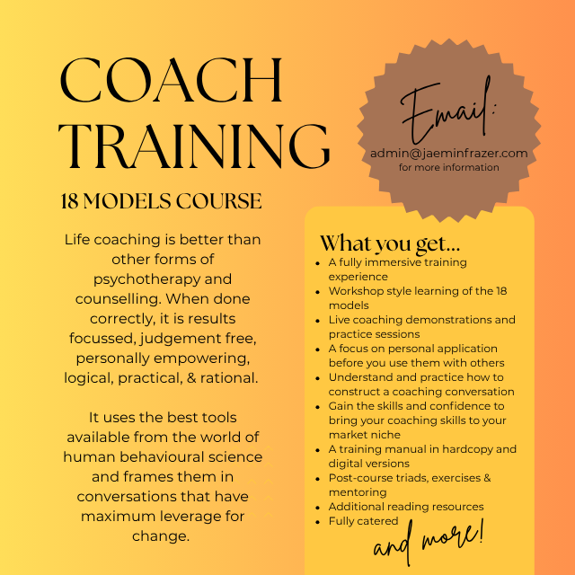 Life coach training course run by Jaemin Frazer in Canberra Australia
