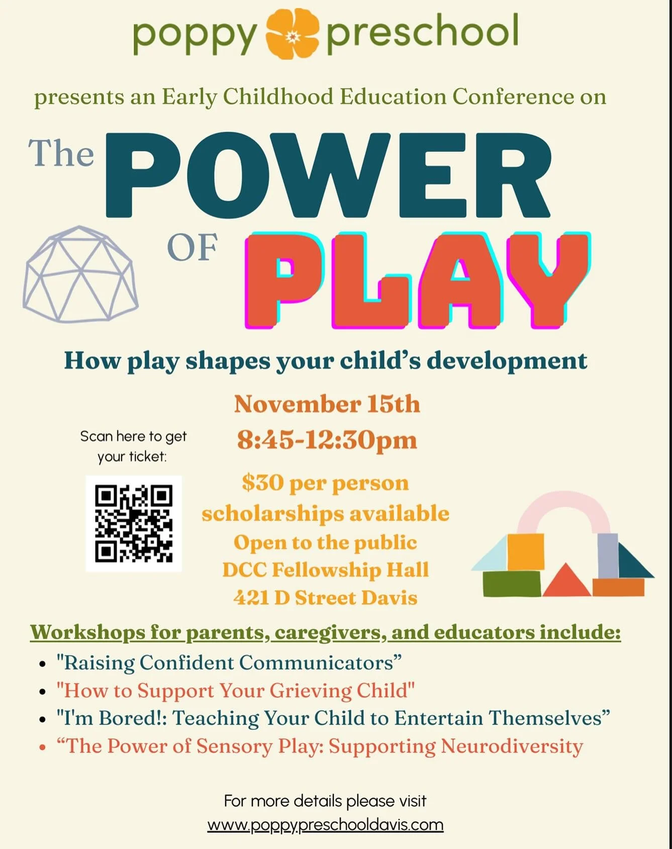 We are proud to present our Early Childhood Conference on Nov 15! Now open to the public! Sign up today!