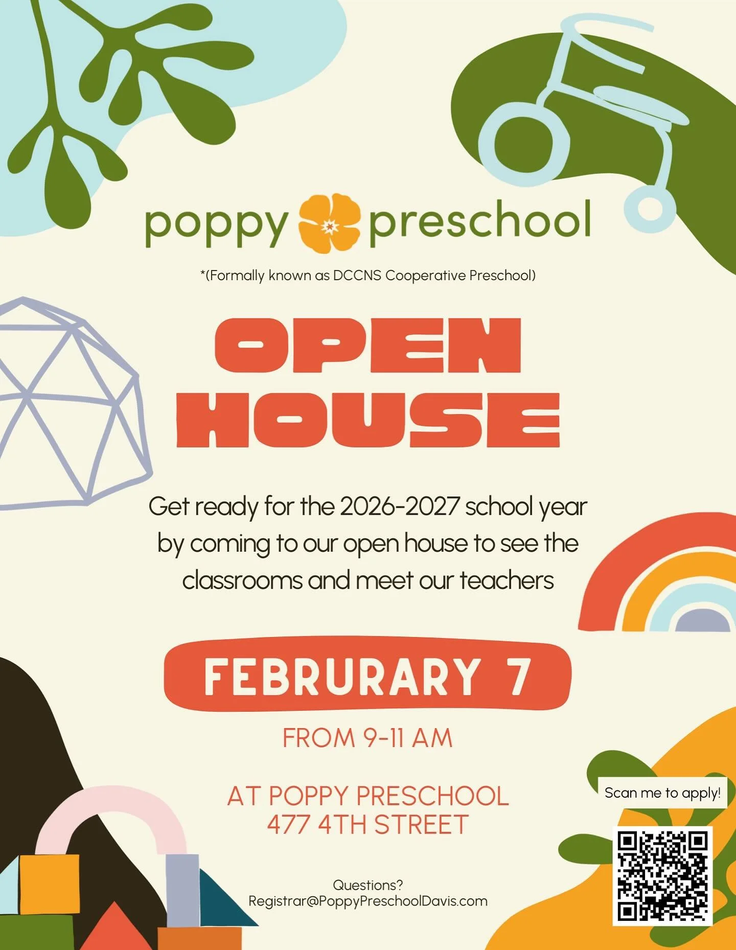 It&rsquo;s time to start thinking about the 26/27 school year! Mark your calendars for our open house on Feb 7 from 9-11! We have play-based programs available for children ages 1-5