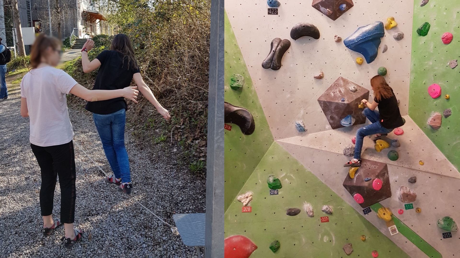 Und auch auf der Slackline... braucht man volle Konzentration.