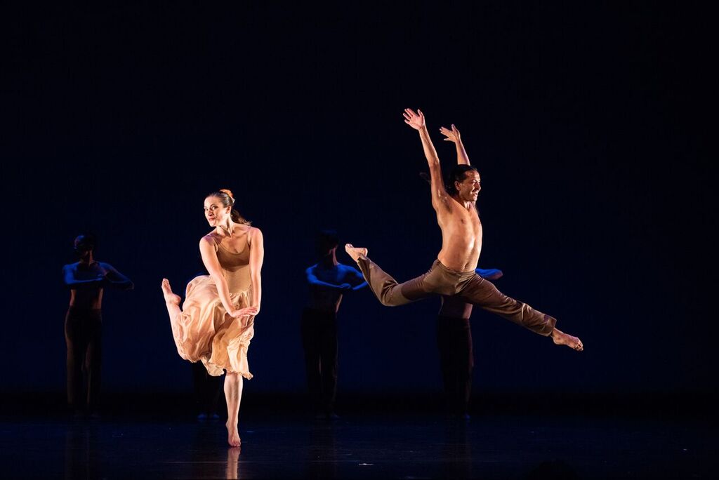 Corado with Lauren Curley in Donald McKayle’s Rainbow Round My Shoulder, photo by Sharon Kain