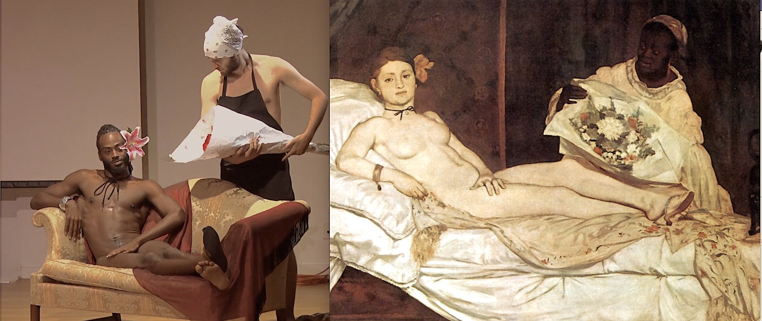 Orlando Hunter takes the place of the white model in Ishmael’s reimagining of Manet.