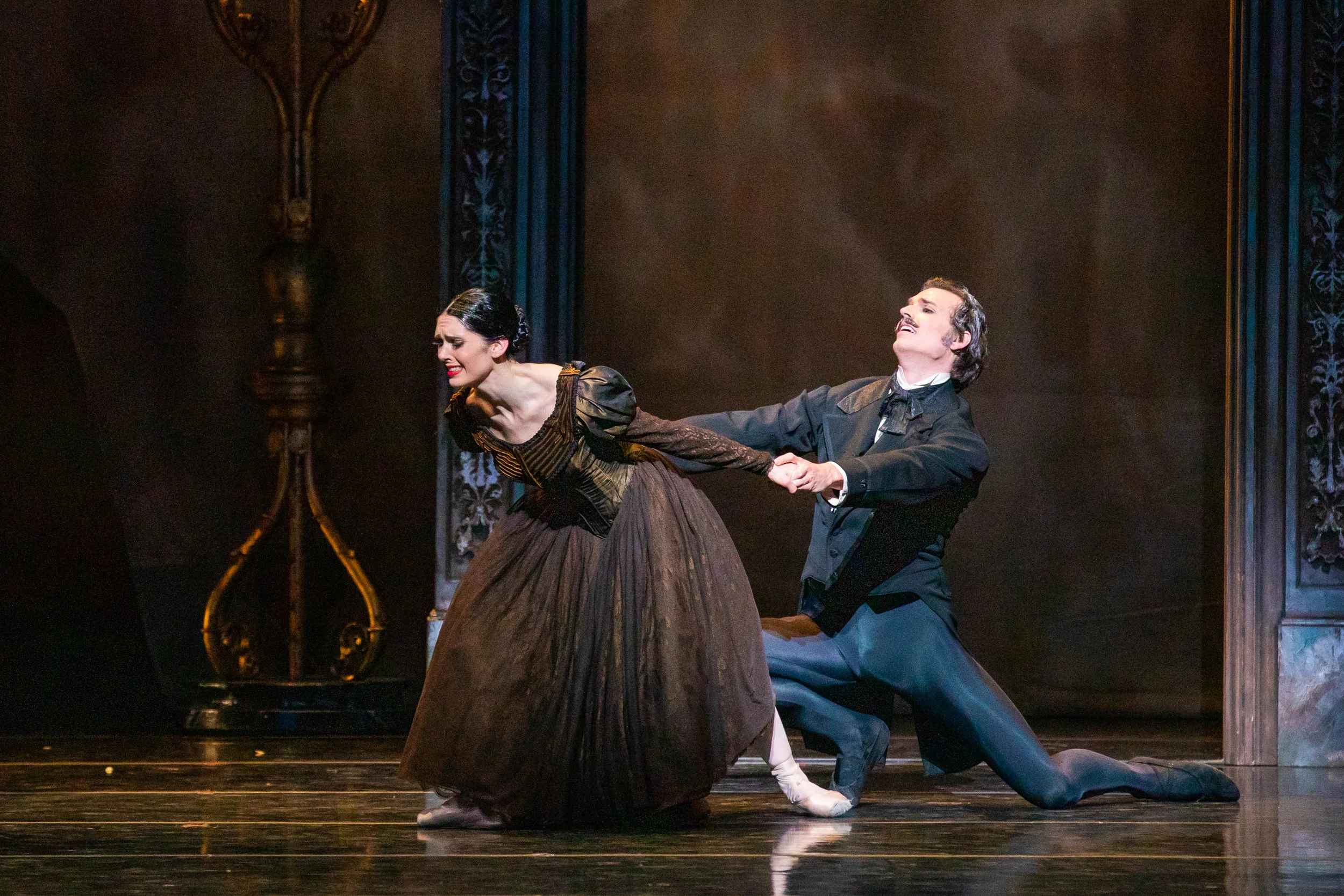 Principal Artists Beckanne Sisk and Chase O'Connell as Tatiana and Onegin. Photo by Beau Pearson.