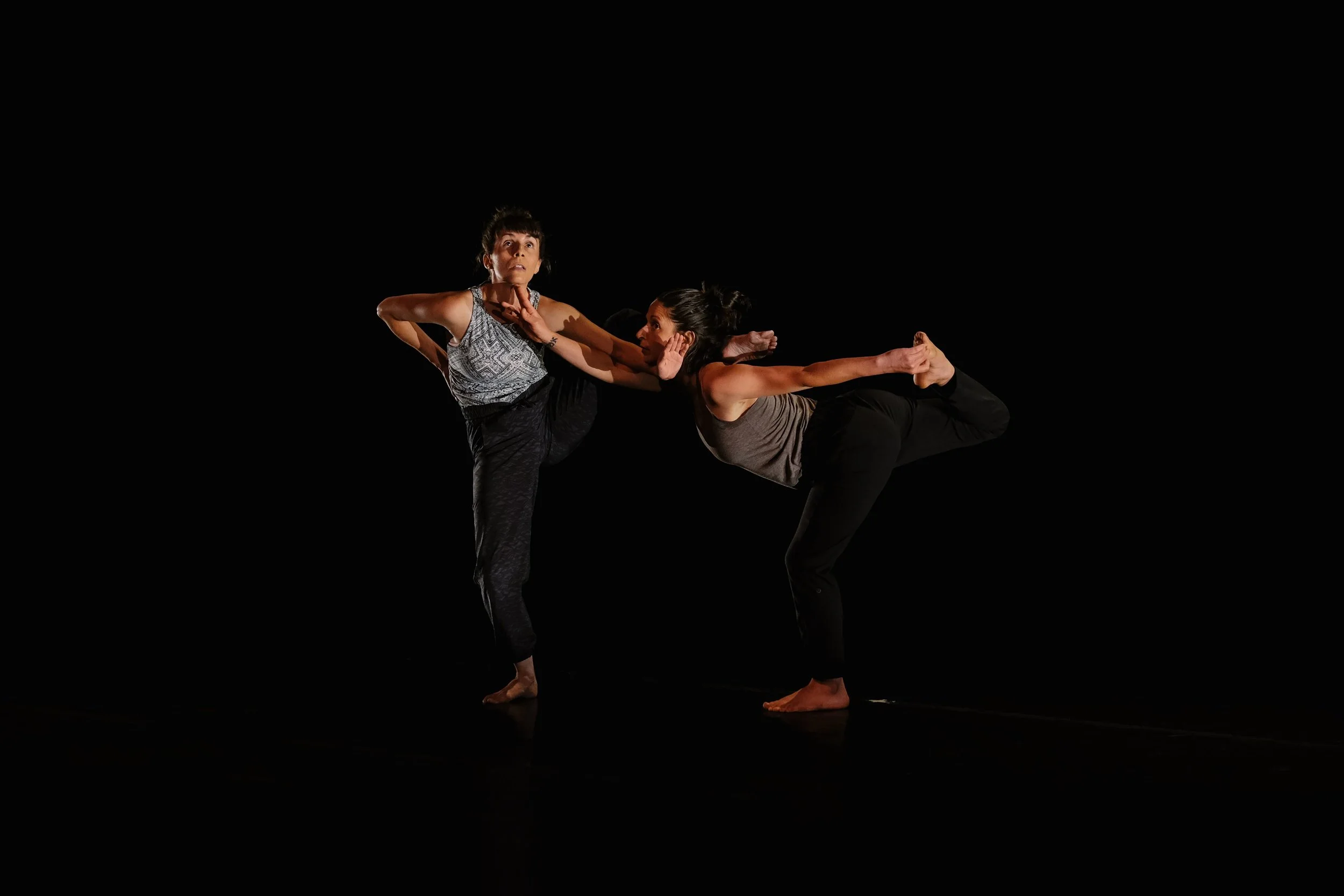 Molly Heller (left) and Arletta Anderson presenting the start of a new collaboration with Katie Faulkner. Photo by Tori Duhaime.