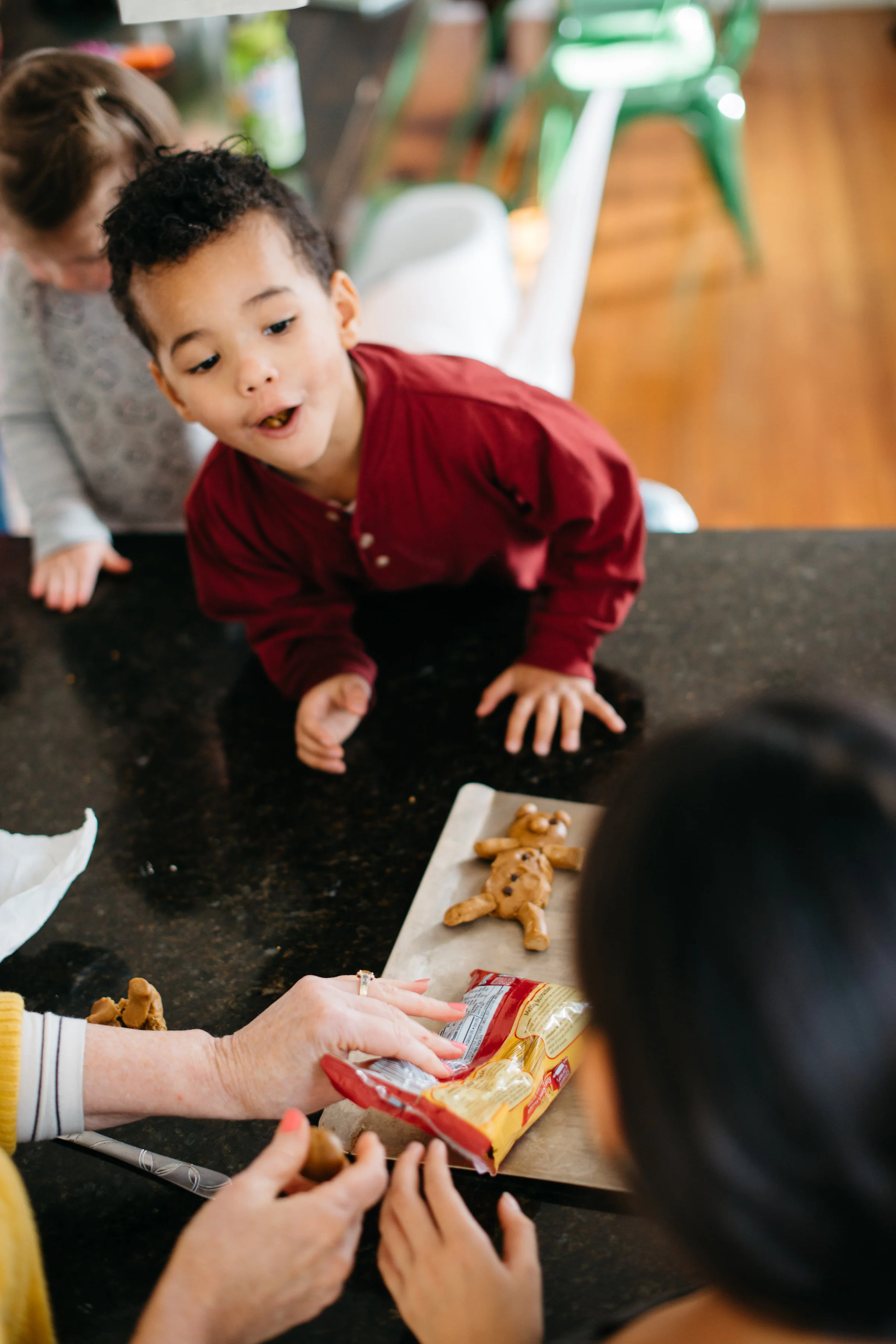 For me, being creative is something that takes a lot of planning. Before Baby Freddy came, I froze a lot of cookie dough so that our Christmas would still be filled with yummies. I'm not a natural at preparation. I'm a natural at procrastinating and being lazy... but growth happens! And my family was pretty excited about the resulting yummies. :)