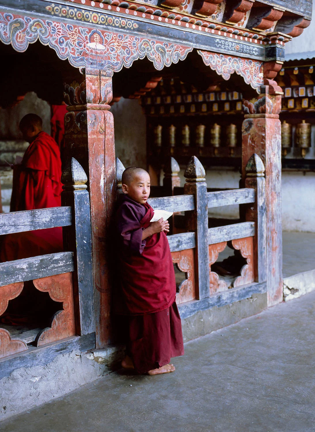Spiritual Practice. Young Monk Portrait, Bhutan