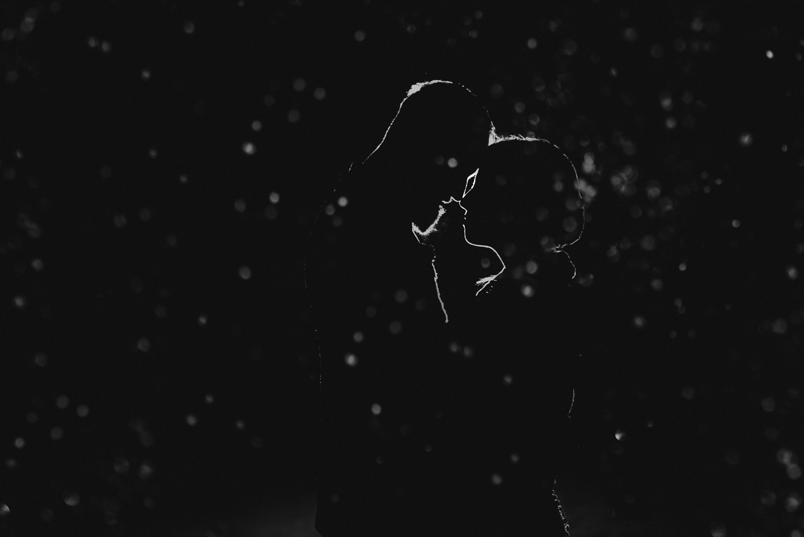 outdoors night portrait in the snow of wedding couple at nita lake lodge in whistler bc - victoria wedding photographers