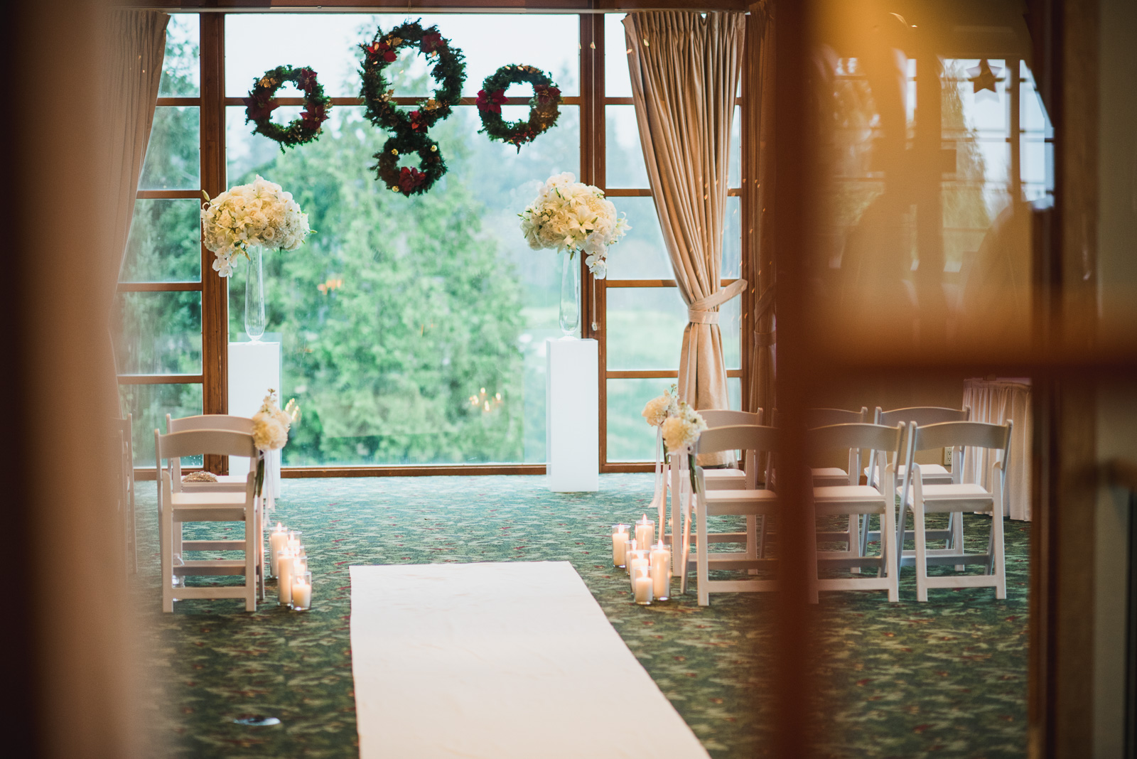 ceremony site for intimate wedding at Westwood Plateau - Vancouver Island Wedding Photographers