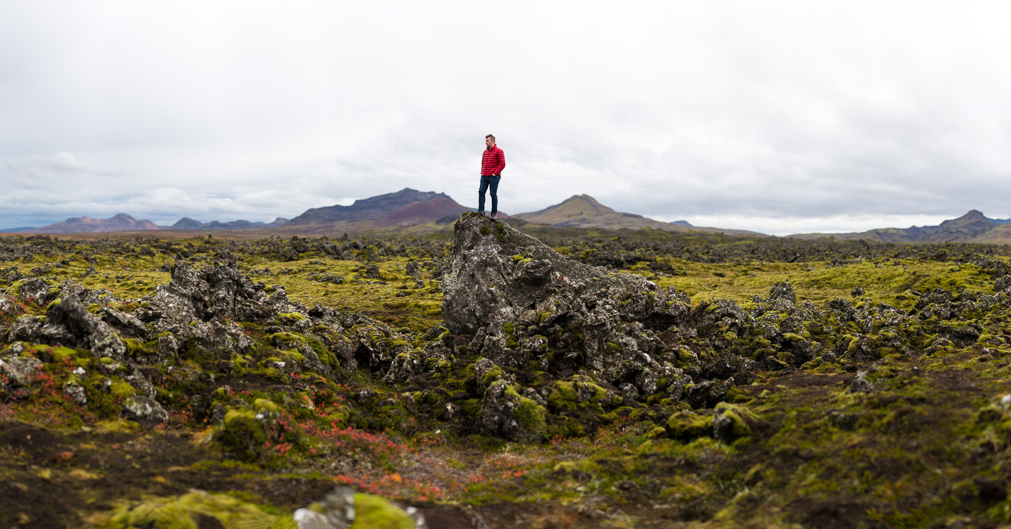 Matt perched over Berserkjahraun lava feild.