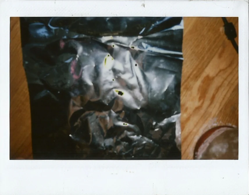 self portrait in aluminum foil