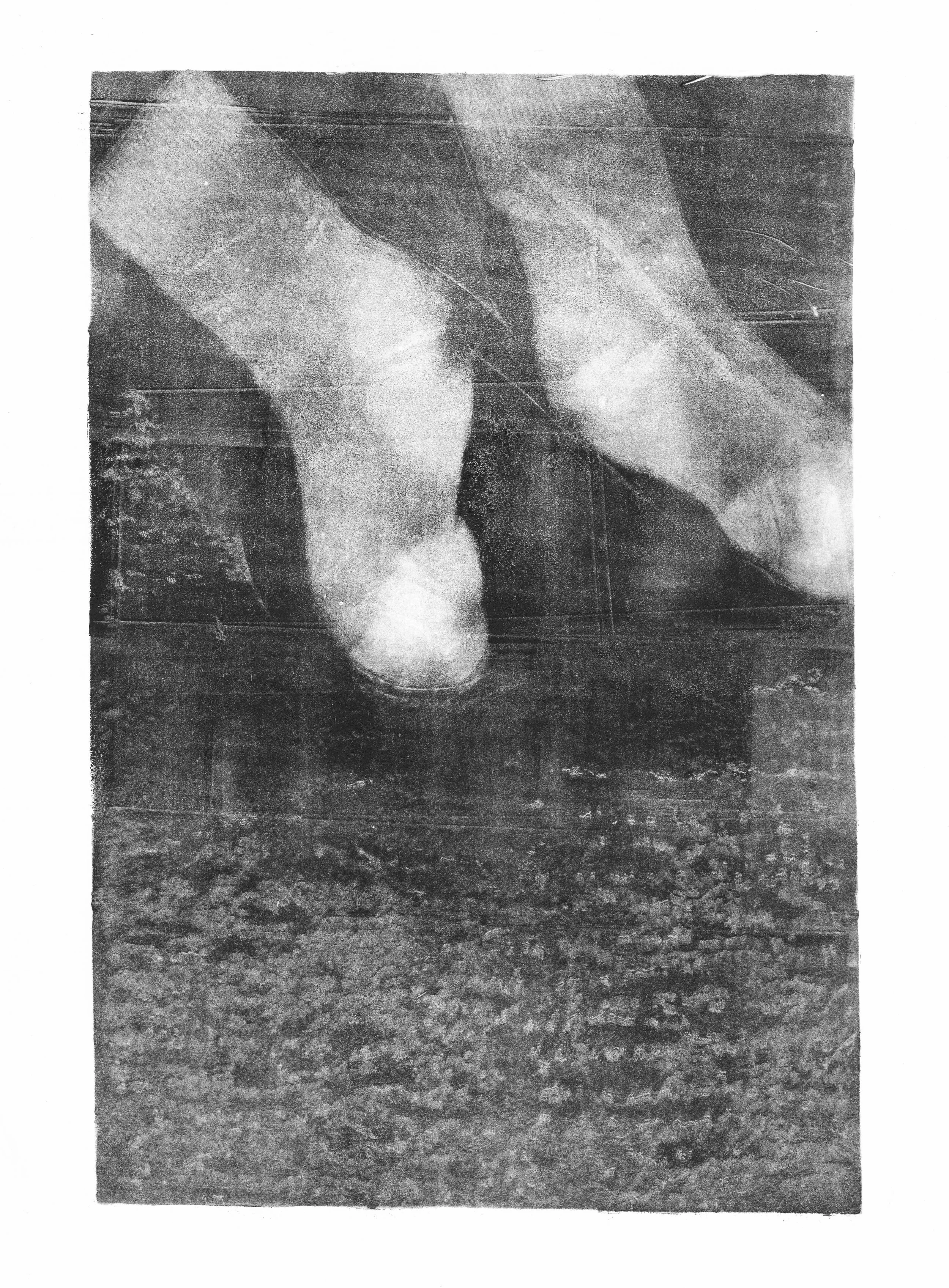 In Winter I Forget I Have Toes (2016), monotype on paper