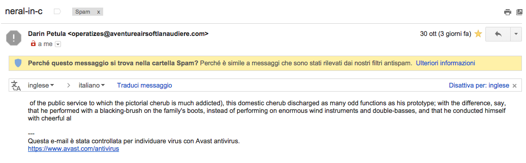 Neral in C (e-mail with extract from Charles Dickens)