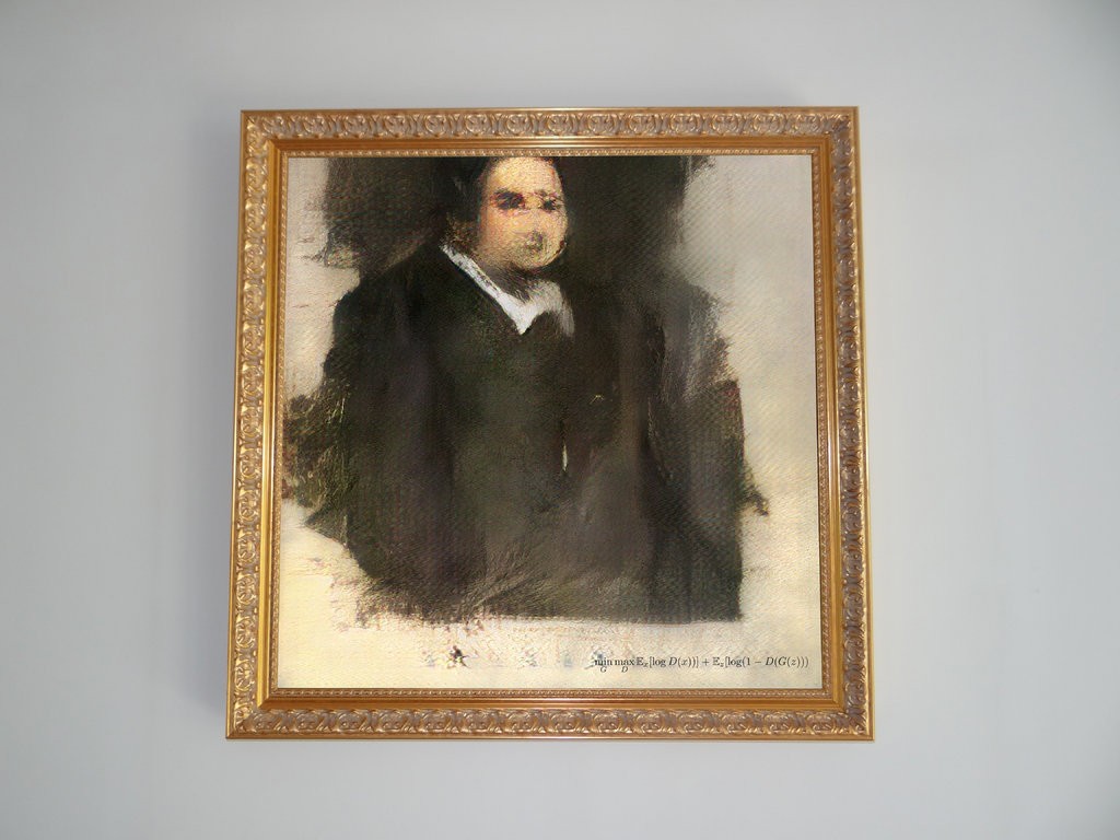 Figura 1: “Edmond de Belamy, from La Famille de Belamy” (2018), Obvious.