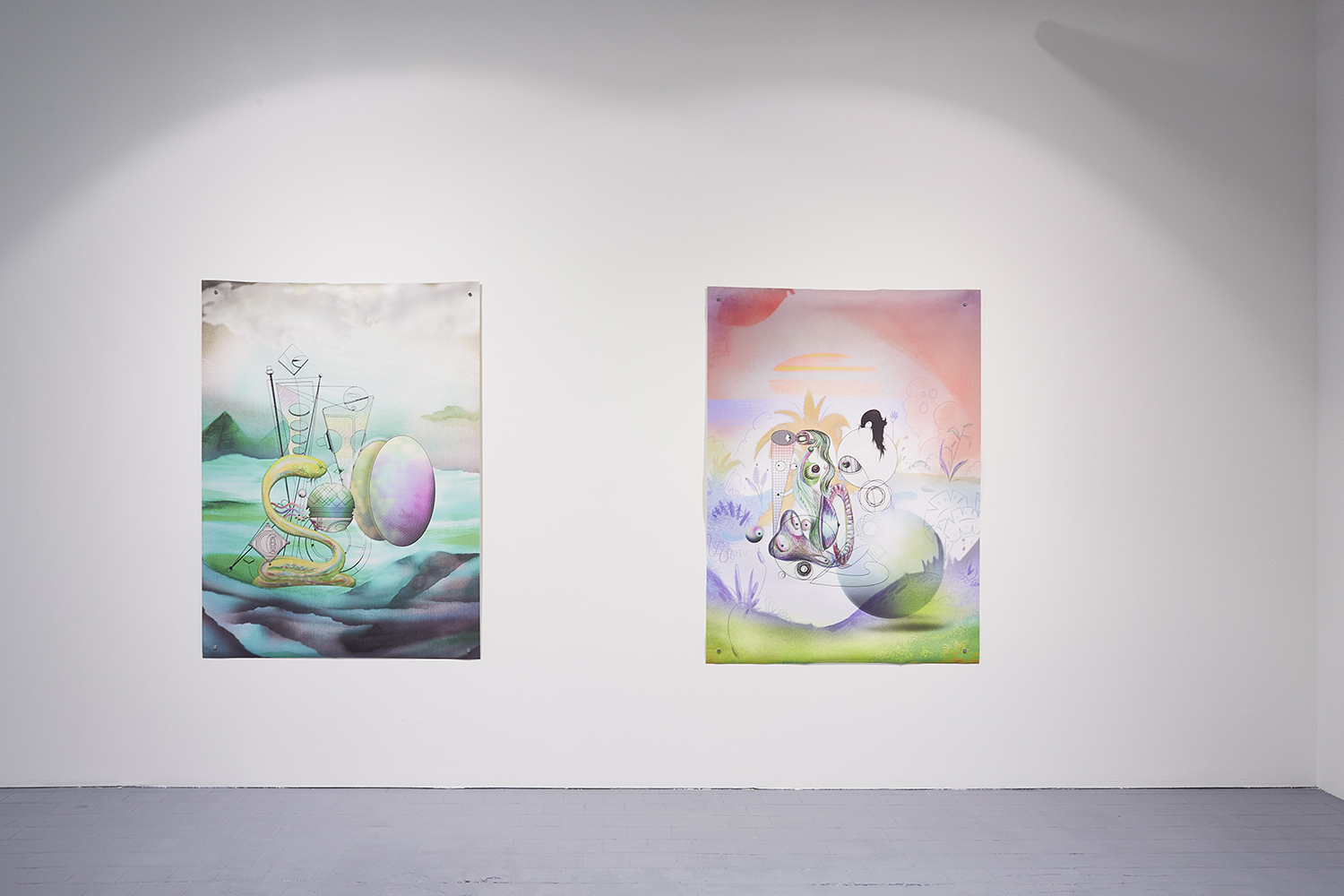 Installation view of the exhibition, ‘Extra-Planetary Commitment’, lítost gallery