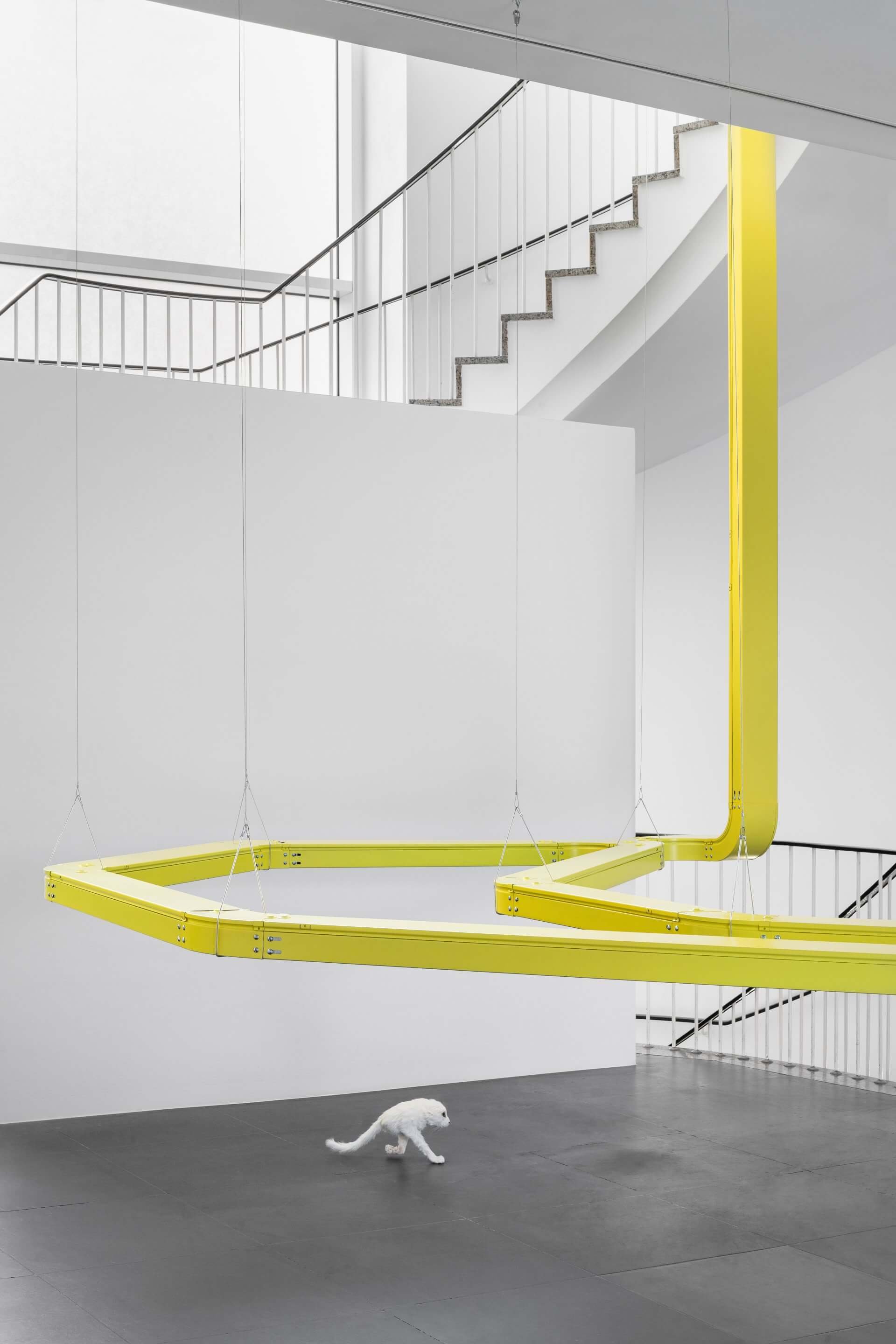 Eva &amp; Franco Mattes, Half Cat (2020) y Untitled (Yellow Cable Tray, 2021), 2020