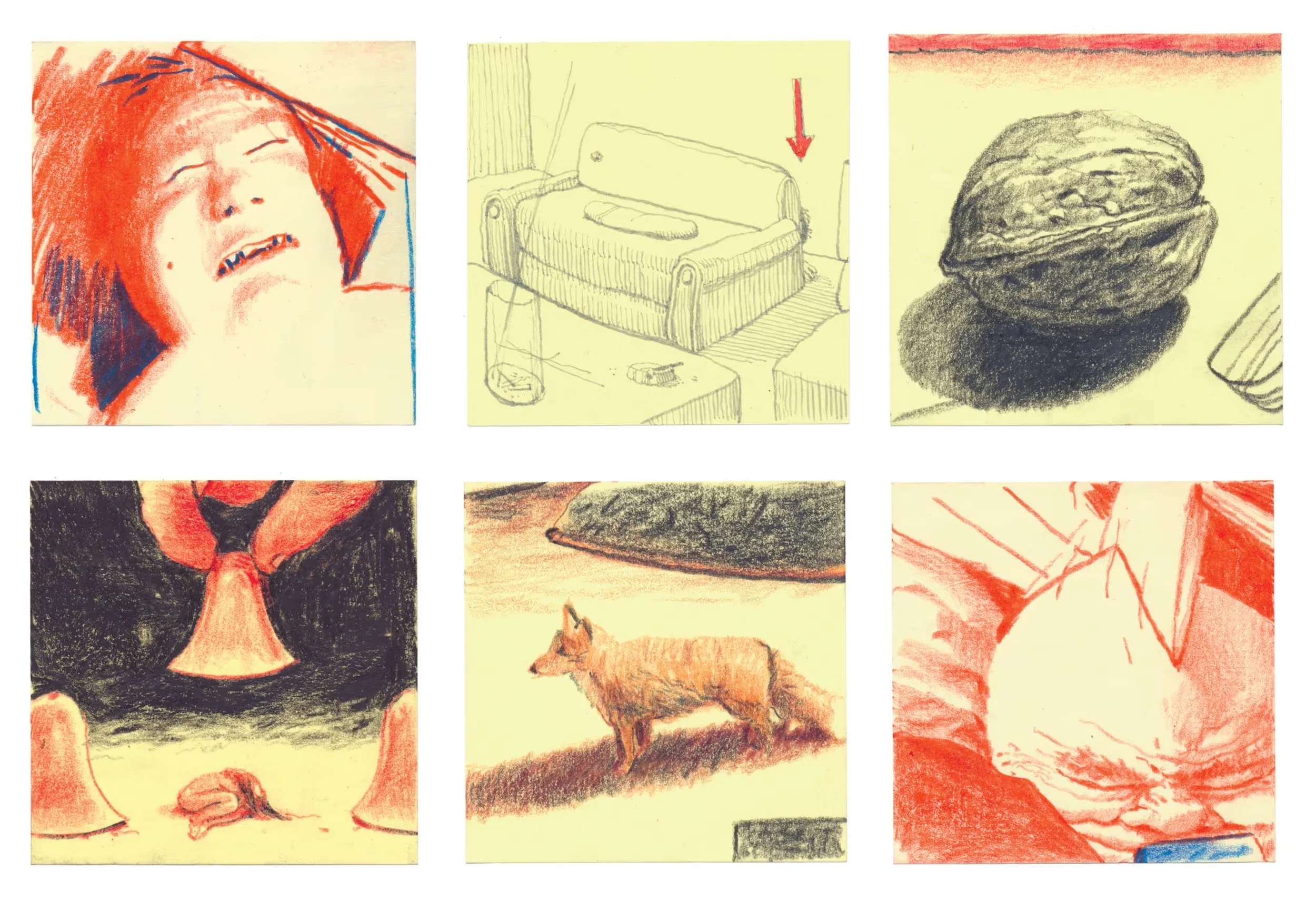 Algunos de los dibujos en post-its de Atkins. 