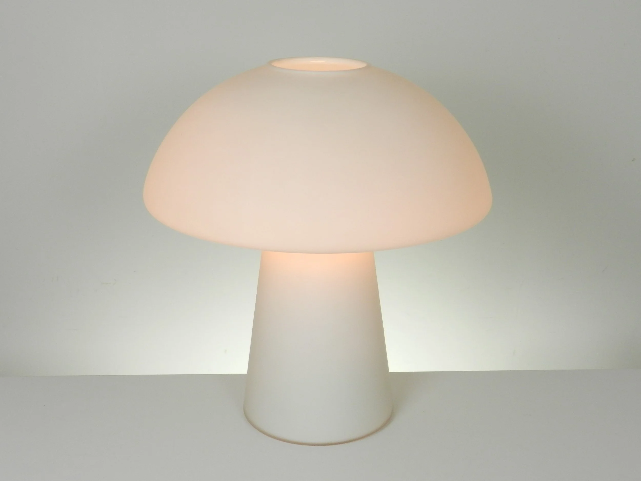 Large opaline glass mushroom lamp by Glashutte Limburg, model 6276.  Germany, 1970s.