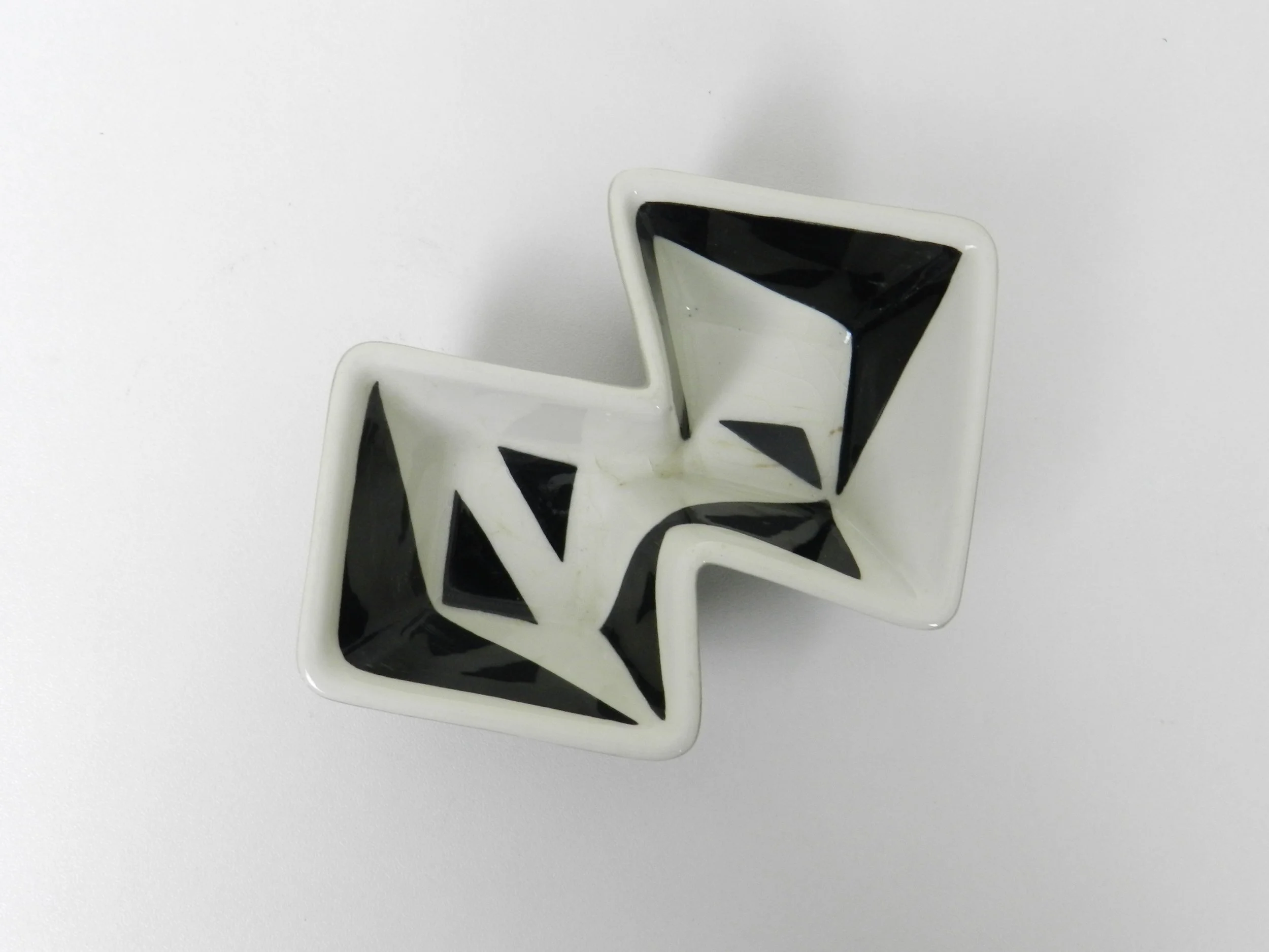 Geometric dish designed by Carl Harry Stalhane for Rorstrand.  Sweden, 1960s.