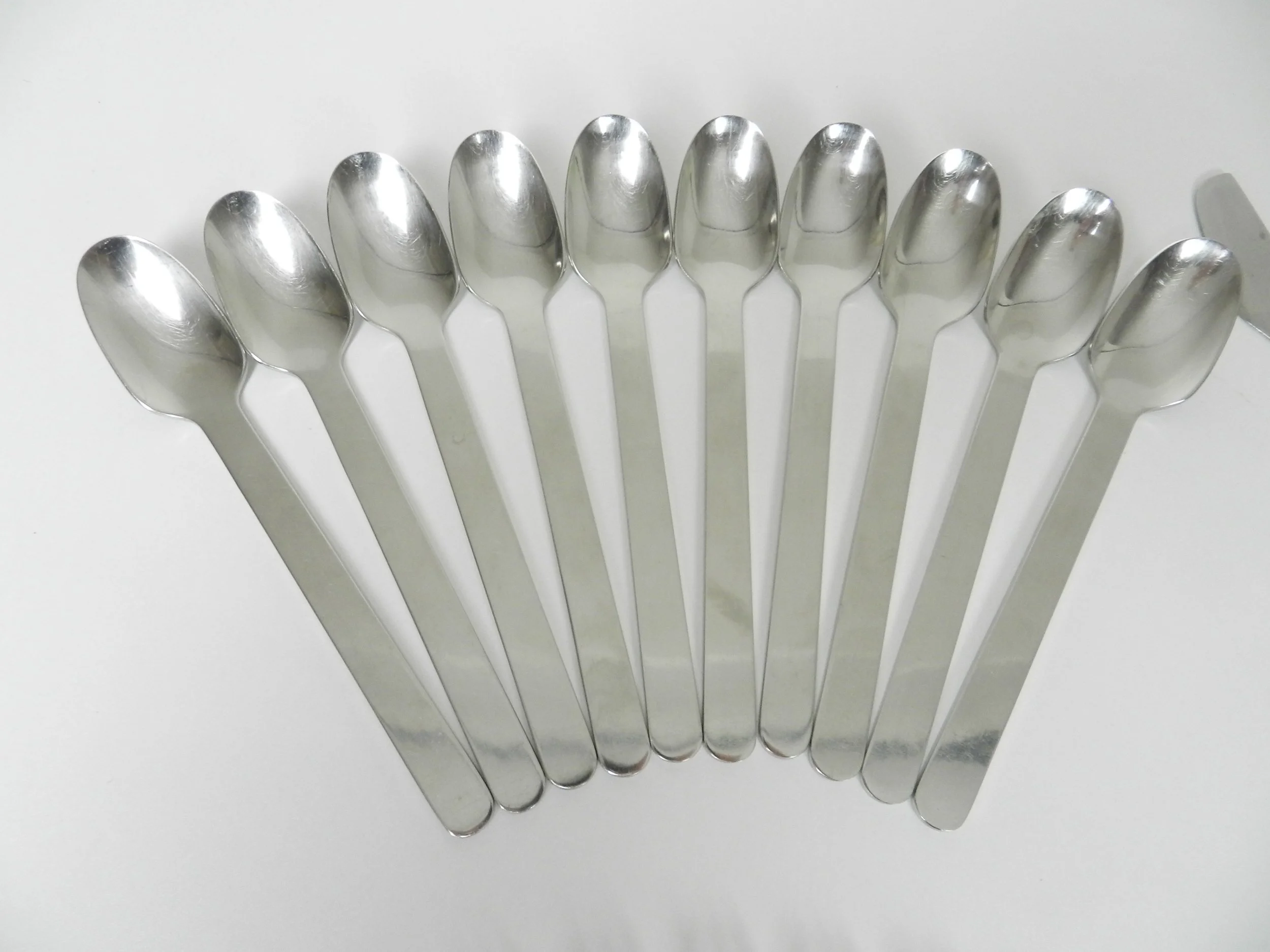Stainless steel flatware designed by Louise Campbell for Georg Jensen, Denmark.