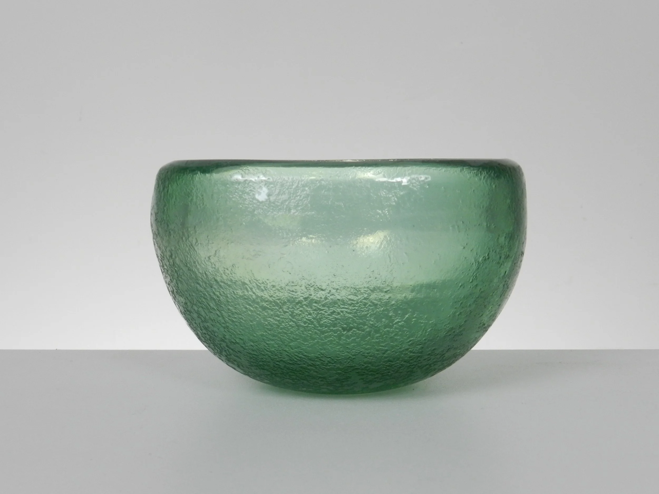 Murano glass ‘Corrosi’ bowl designed by Carlo Scarpa for Venini. Marked on bottom: Venini murano (acid stamp).  Italy, circa 1930s.  5 1/2” square x 3 1/2” high.