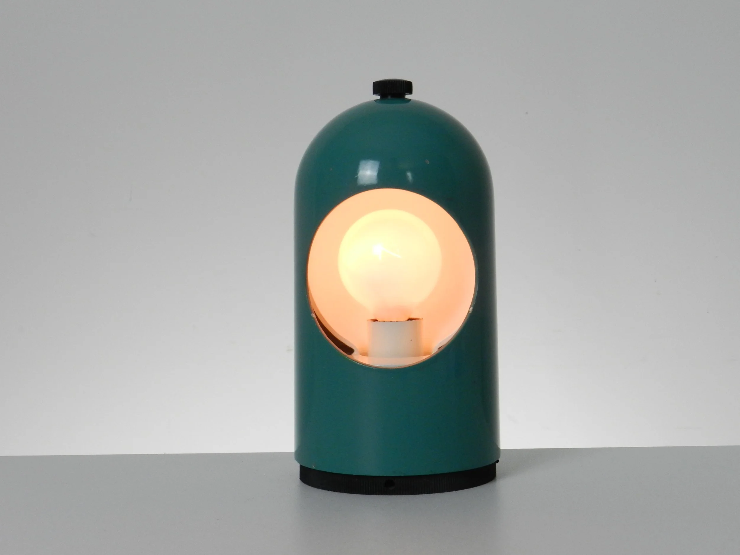 Eclipse “ Selene” lamp by ABM. Enameled metal and plastic.  Italy, 1970s.