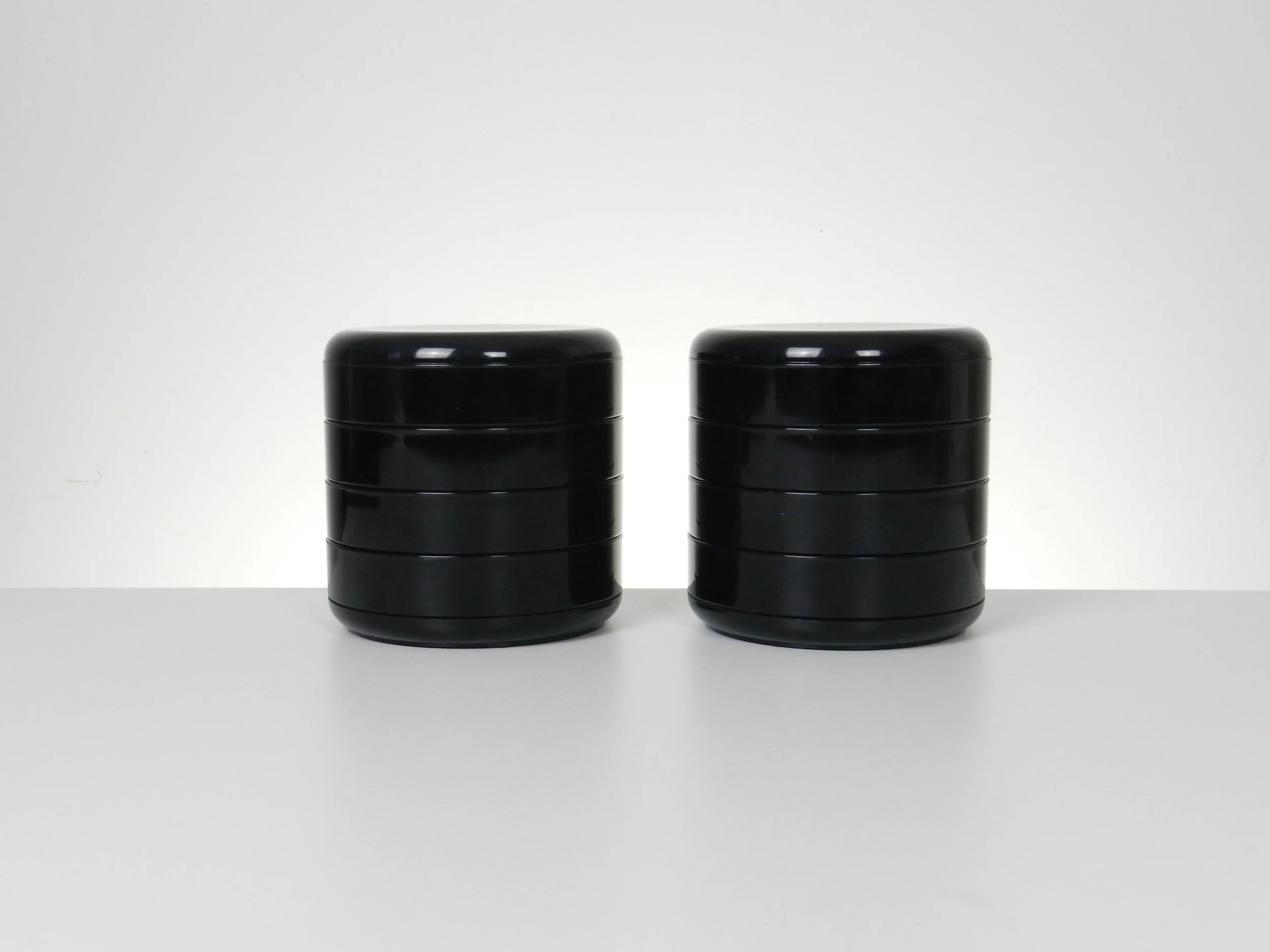 Rexite rotating desk organizers designed by Rino Pirovano.  Italy, design 1970s.