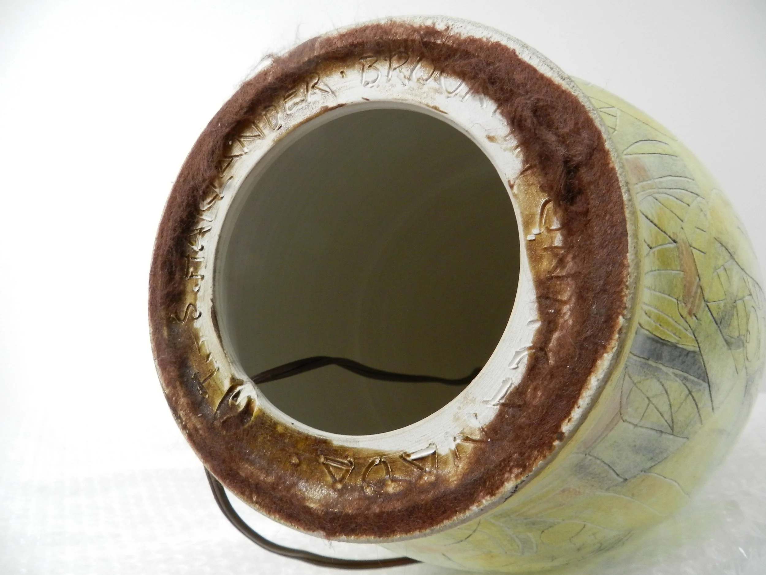 Pair of monumental pottery lamps by Susan and Theo Harlander for Brooklin Co.  Canada, 1960s.