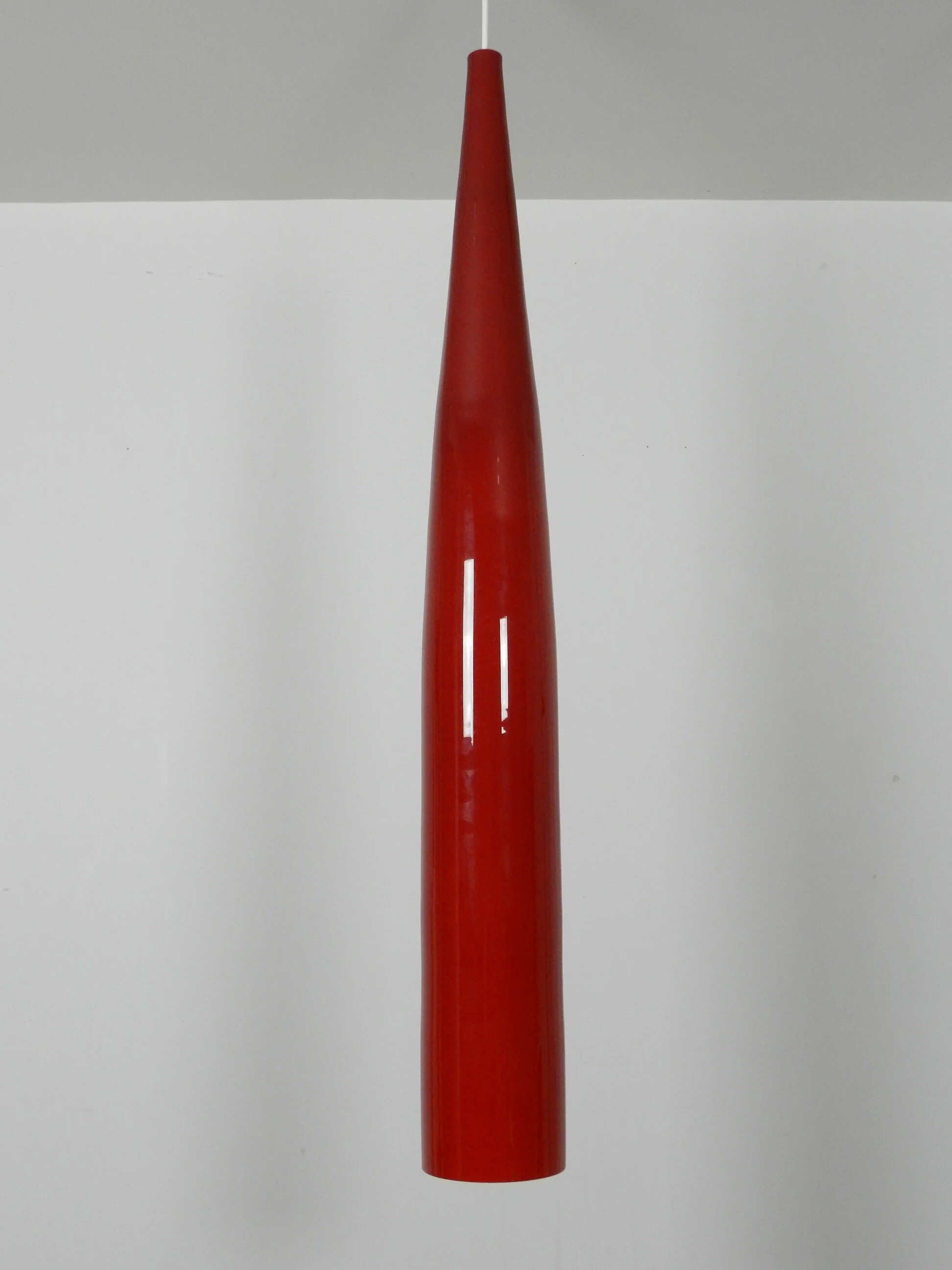 Large cased glass pendant lamp designed by Alessandro Pianon for Vistosi.  Italy, 1960s.